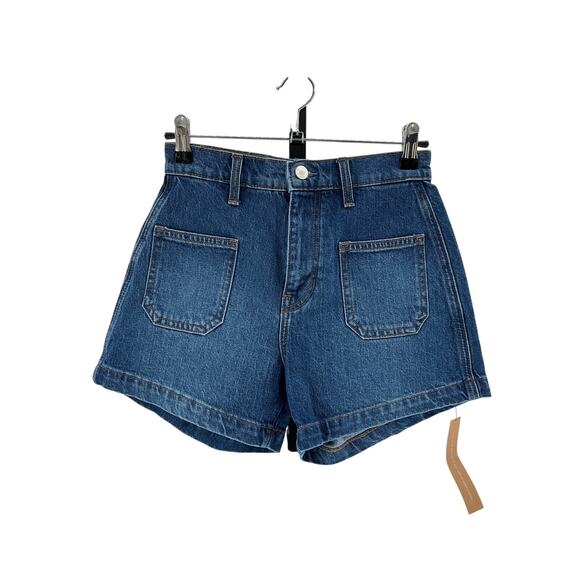 Reformation 'Alyssa' Blue Cotton Stretch High Rise 3.5"Jean Shorts Size 25 - Picture 2 of 4